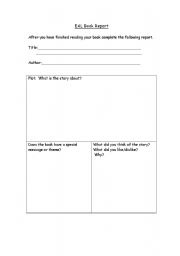 English worksheet: EAL Book Report