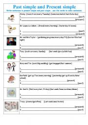 English Worksheet: past simple & present simple