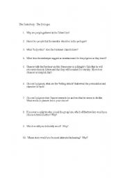 English Worksheet: The Canterbury Tales Questions