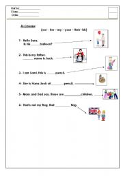 English Worksheet: pronouns