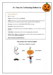 English worksheet: Halloween for kids