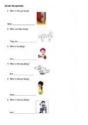 English Worksheet: present continuous