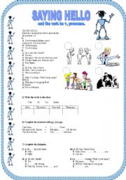 English Worksheet: SAYING HELLO