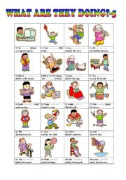 English Worksheet: WHAT ARE THEY DOING?-5