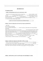 English Worksheet: Mid Term Test n 1