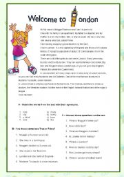 English Worksheet: London, my hometown
