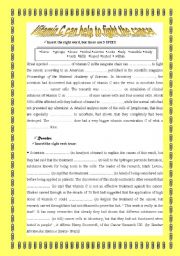 English Worksheet: Cancer and Vitamin C