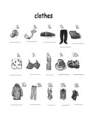 English worksheet: clothes