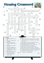 English Worksheet: Housing Crossword