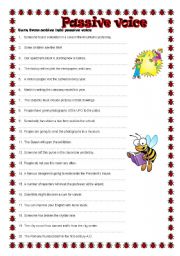 English Worksheet: Passive voice (revision)