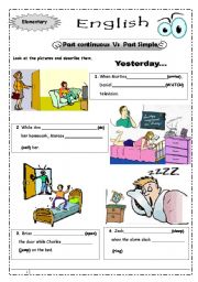 English Worksheet: Past simple VS past continuous