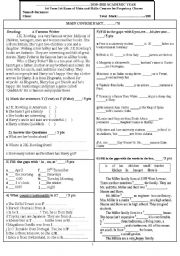 English Worksheet: A rich exam on lots of elementary topics