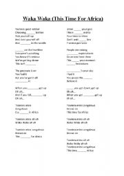 English Worksheet: Waka Waka