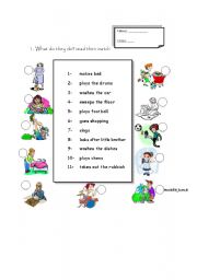 English worksheet: what do they do?
