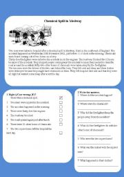 English Worksheet: Chemical Spill in Medway-Reading Test