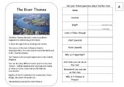 English Worksheet: Rivers PAIRWORK [Fully editable]