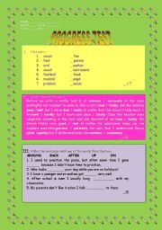 English Worksheet: test - present simple, present continuous, past simple