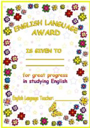 Englsh Language Award.