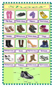 English Worksheet: Shoes-pictionary