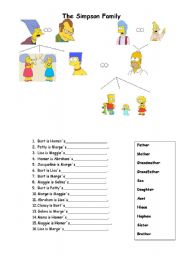 English Worksheet: Simpson Family