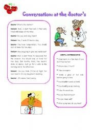 English Worksheet: CONVERSATION: AT THE DOCTOR