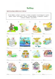 English Worksheet: Buildings