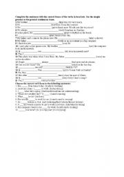 English Worksheet: Present Simple/Present Continuous exercises