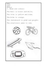 English worksheet: games