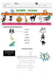 English worksheet: Halloweeen