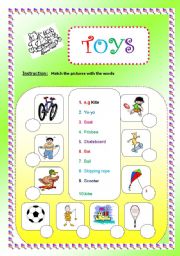 English Worksheet: toys