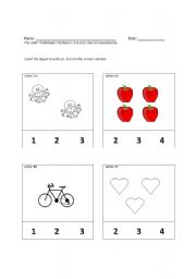 English worksheet: 1234 numbers