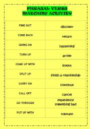 Phrasal Verbs - Matching cards