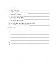 English Worksheet: Interview Your Friend