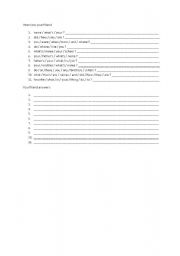 English worksheet: Interview Your Friend