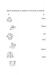 English worksheet: clothes vocabulary