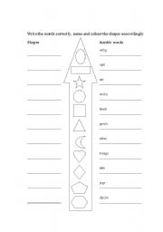 English Worksheet: Colour and shapes