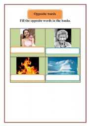 English worksheet: Opposite word(2)