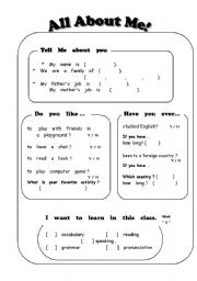 English worksheet: questionnair