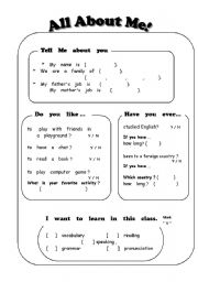 English Worksheet: questionnair