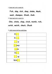 English worksheet: Ch-sh sounds