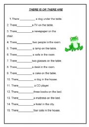 English Worksheet: There is there are