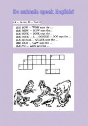 English worksheet: Do animals speak English?