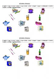 English worksheet: kitchen utensils