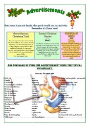 English Worksheet: X-mas Advertisements