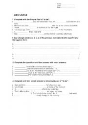 English worksheet: simple past 