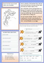 English Worksheet: Ariel the little mermaid