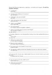 English Worksheet: Reported speech