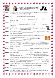 English Worksheet: Romeo and Juliet in a quarrel - mixed tenses