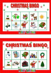 English Worksheet: CHRISTMAS BINGO