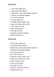 English Worksheet: Odd word out